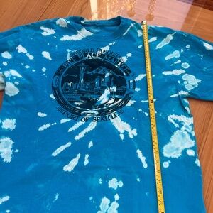Blue Tie-Dye Seattle Graphic T-Shirt